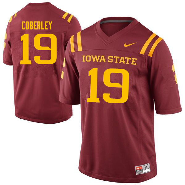 Men #19 Beau Coberley Iowa State Cyclones College Football Jerseys Sale-Cardinal